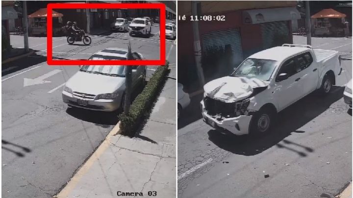 VIDEO: Camioneta arrolla a repartidores por aplicación en Ecatepec