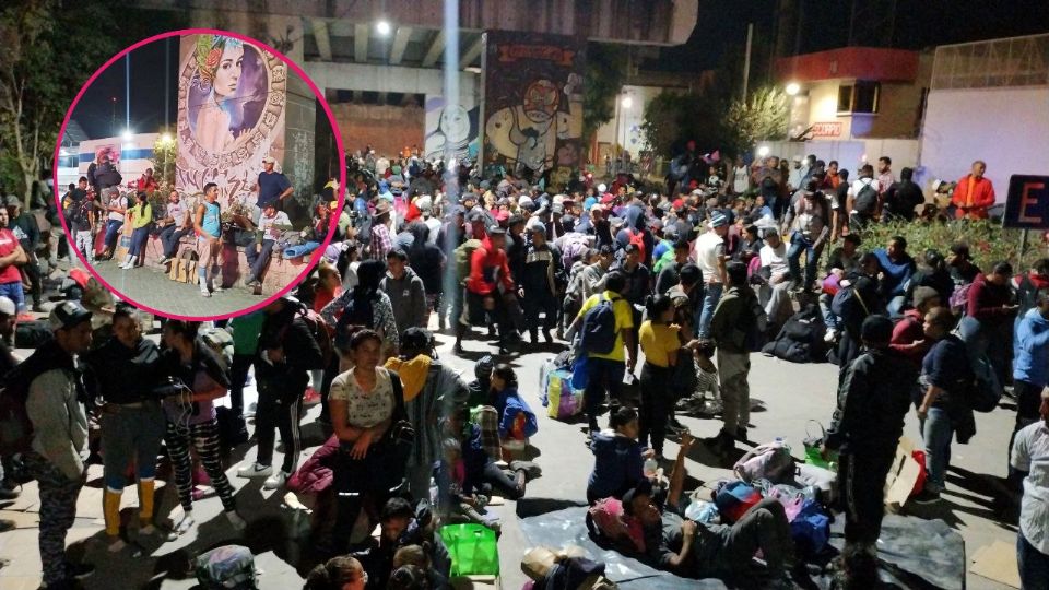 Migrantes principalmente de Venezuela esperan poder abordar un tren rumbo a Estados Unidos.