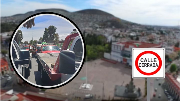 Más protestas en Pachuca; grúas se colocan en inmediaciones de Plaza Juárez