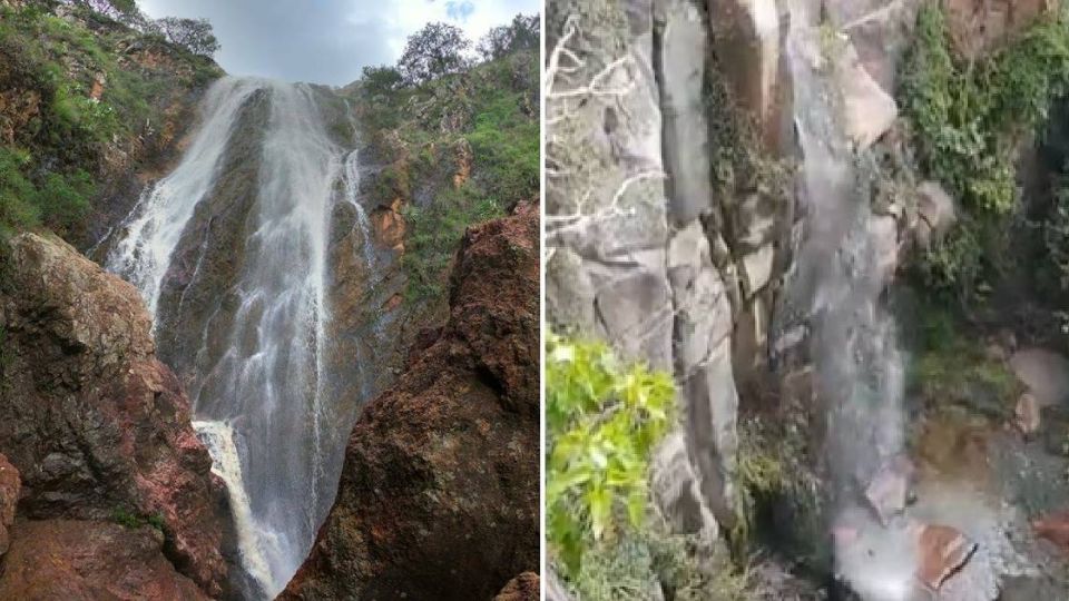 La Cascada de Picones, vista desde abajo y desde arriba.