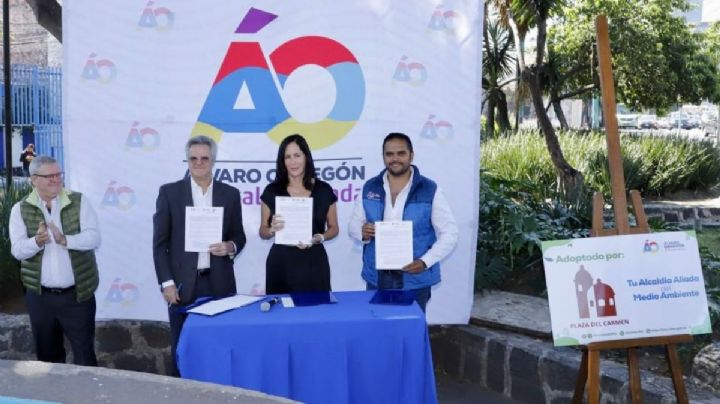 Lía Limón firma convenio para el rescate del área verde de la Plaza de la Paz