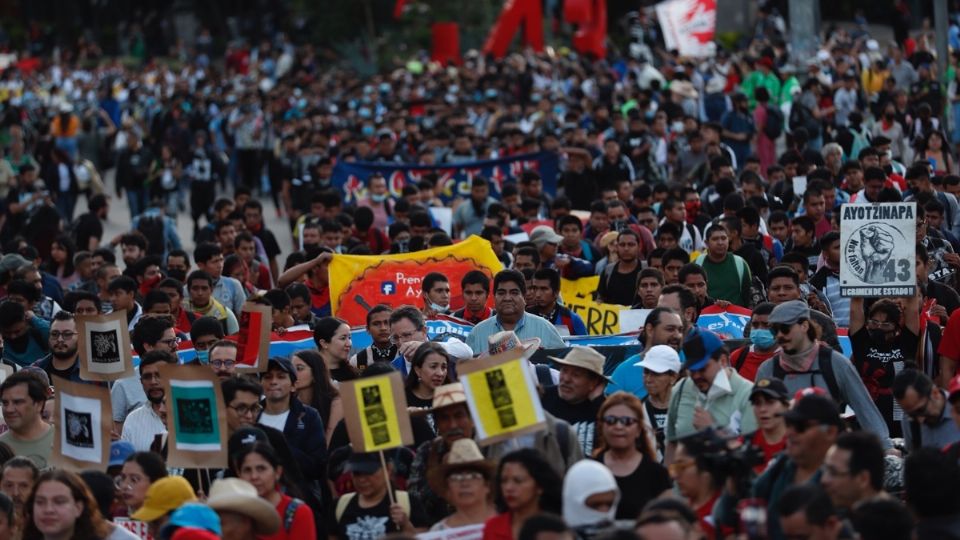 La marcha a 9 años de la desaparición de los 43 normalistas de Ayotzinapa