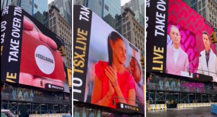 Este político veracruzano pagó espectacular de Claudia Sheinbaum en Times Square