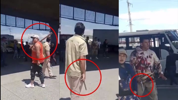 VIDEO| Comerciantes ambulantes del Tren Interurbano arman campal con palos, cuchillos y arma