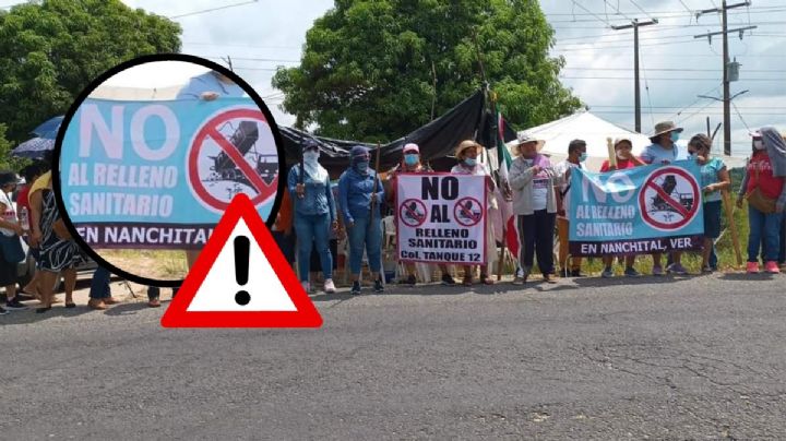 VIDEO: En Nanchital, pobladores bloquean accesos al relleno sanitario con machetes