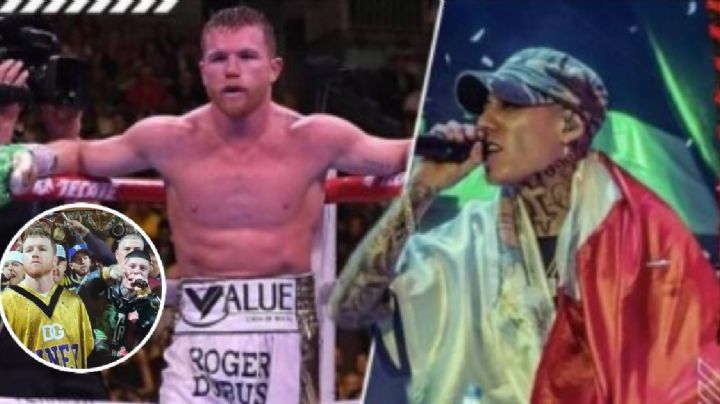“Por mi México”, cantó Santa Fe Klan al acompañar al Canelo en su camino al ring