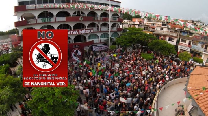 Pobladores de Nanchital protestan contra nuevo basurero anunciado por AMLO