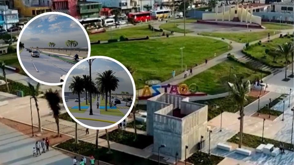 Obra de ciclovía en el sur de Veracruz