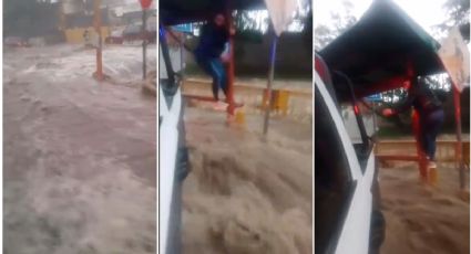 VIDEO | Así rescataron con vida a una joven que cayó en canal de La Presa en Tlalnepantla