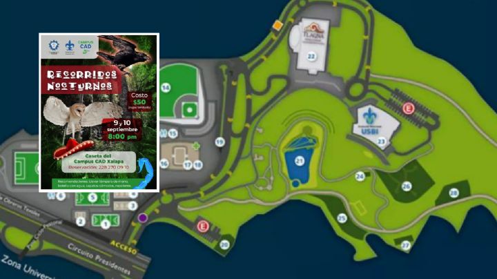 Recorre el Campus CAD de la UV en Xalapa de noche. Mira cómo y cuándo
