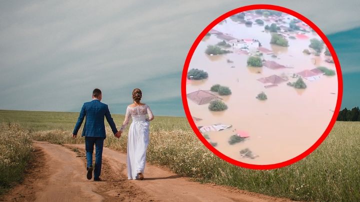 Estaban en su luna de miel cuando el agua arrastró con su casa; buscan a Philipp y Mikaela