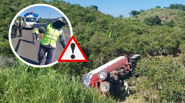 Alerta volcadura de pipa con gas LP en carretera de Tecolutla; iba al sur de Veracruz