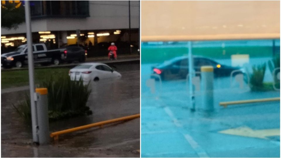 En total fueron 11 vehículos los que fueron arrastrados por la corriente en la avenida de Juan Palomar y Arias y Valle Real.