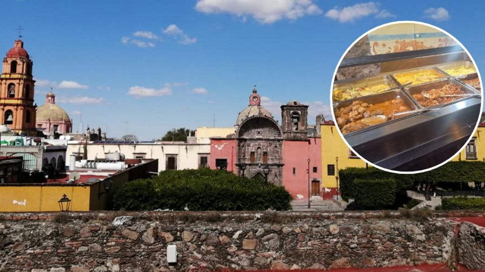 Este bufete está en Terraza Bar-La Pamplonada, en el centro de San Miguel de Allende.