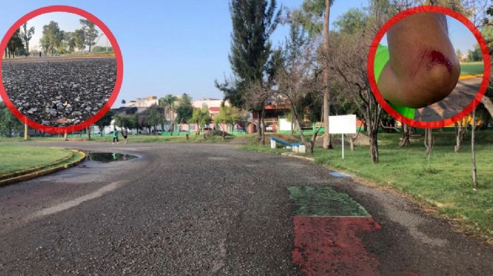 Pista peligrosa en la Deportiva de San Miguel, hace 30 años que no recibe mantenimiento