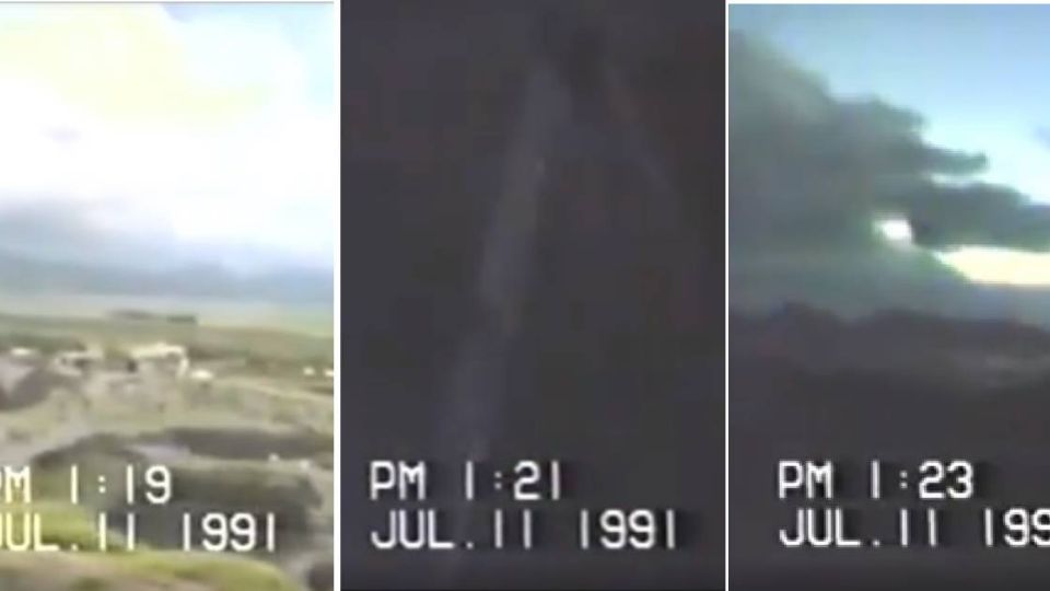 Tres aspectos de eclipse total de sol registrado en México el 11 de julio de 1991.