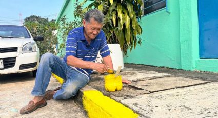 Don Jaime: vecino de 70 años que mejora su colonia con recursos propios en Coatzacoalcos