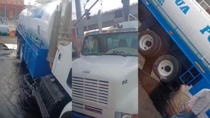 Ecatepec sin agua... y pipa con agua potable revienta en Avenida Central | VIDEO