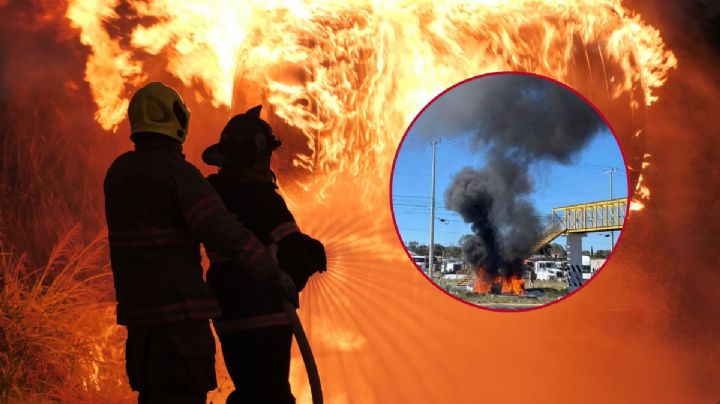 Alerta vial: Camioneta arde en llamas sobre la Pachuca-Actopan