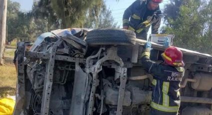 Volcadura en la México-Pachuca deja 8 lesionados y un muerto