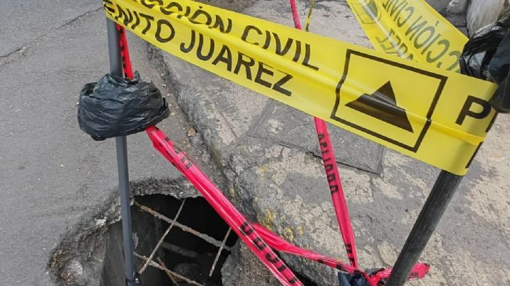 Socavón de más de dos metros de profundidad pone en riesgo a vecinos de la Narvarte