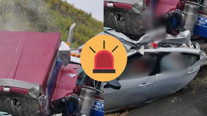 Tráiler embiste auto particular cerca de San Rafel; hay 4 fallecidos