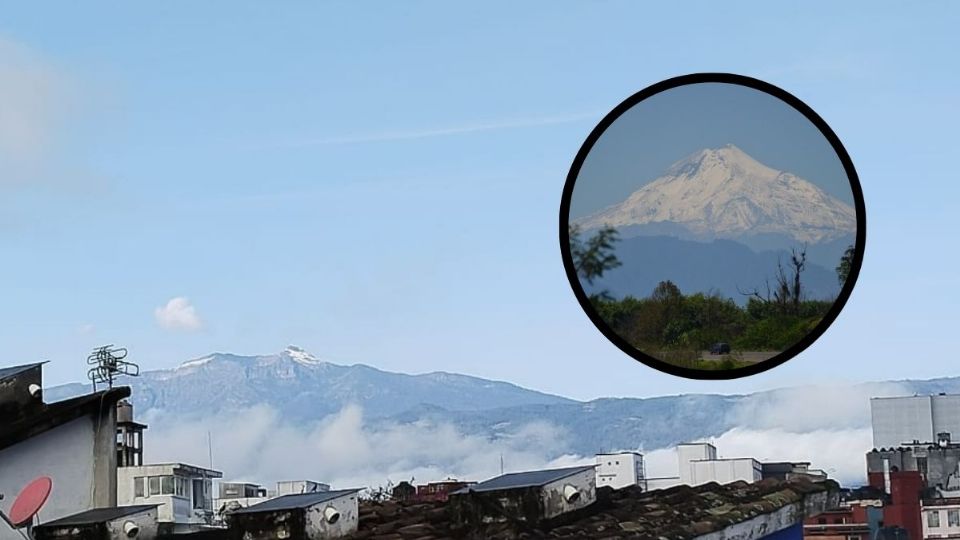 Caída de nieve en el Cofre de Perote y el Pico de Orizaba