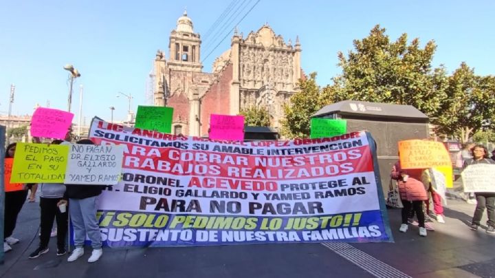 Tren Maya: trabajadores de la obra denuncian frente a Palacio Nacional falta de pagos