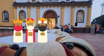 Parten rosca de Reyes de 80 metros en iglesia de Zaragoza, al sur de Veracruz