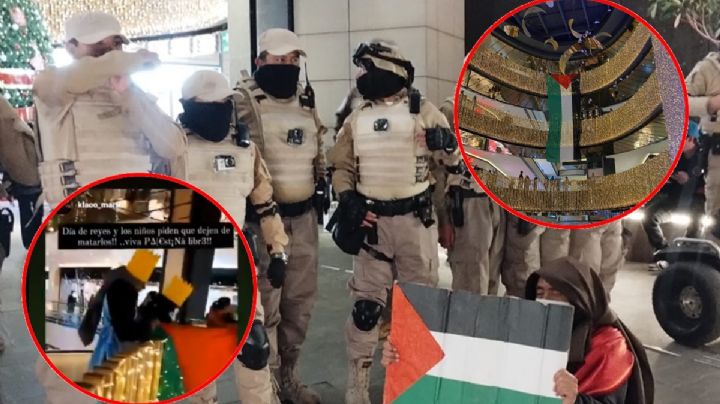 Plaza Mitikah: Reprimen manifestación pro Palestina en Día de Reyes