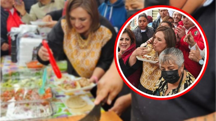 Xóchitl Gálvez come carnitas en puesto ambulante de Pachuca tras evento | FOTOS