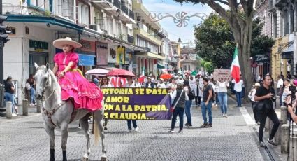 Protesta contra Reforma Judicial en Xalapa: trabajadores mandan mensaje a Sheinbaum como presidenta