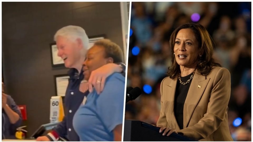 Bill Clinton hace campaña a favor de Kamala Harris