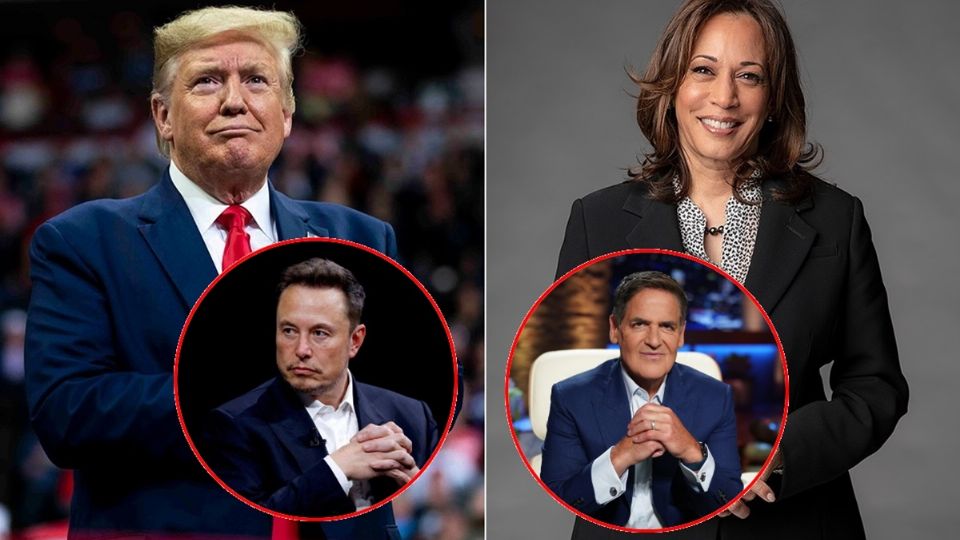 Elon Musk y Mark Cuban hacen campaña por Trump y Harris