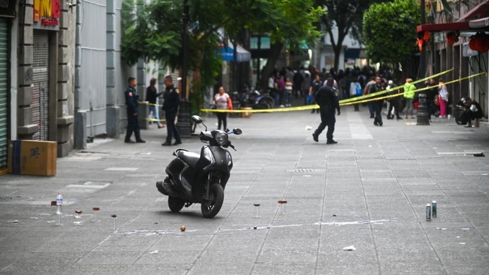 Lugar del atentado contra Alejandra Sánchez Barrios en el Centro de la Ciudad de México