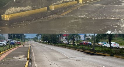 Se forma hundimiento en bulevar de Córdoba tras fuertes lluvias; cierran paso vehicular