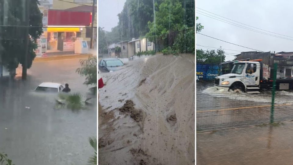 VIDEO: Calles inundadas y afectaciones al sur de Veracruz por fuertes lluvias