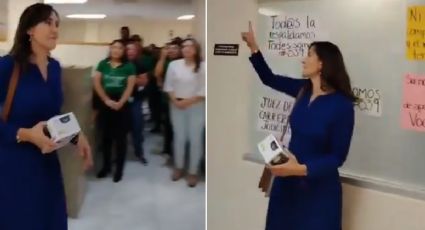 Sorprenden a jueza Cristina Guzmán al llegar a su oficina: “¡No estás sola!” |VIDEO