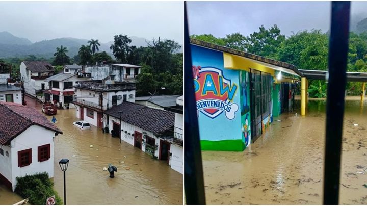 Lluvias de “Nadine” y frente frío 4 desbordan ríos e inundan comunidades en Tabasco