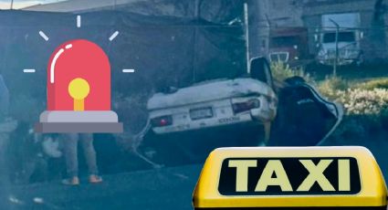 Accidente en la Pachuca-Tulancingo: Vuelca taxi a la altura de Paseos de las Reinas