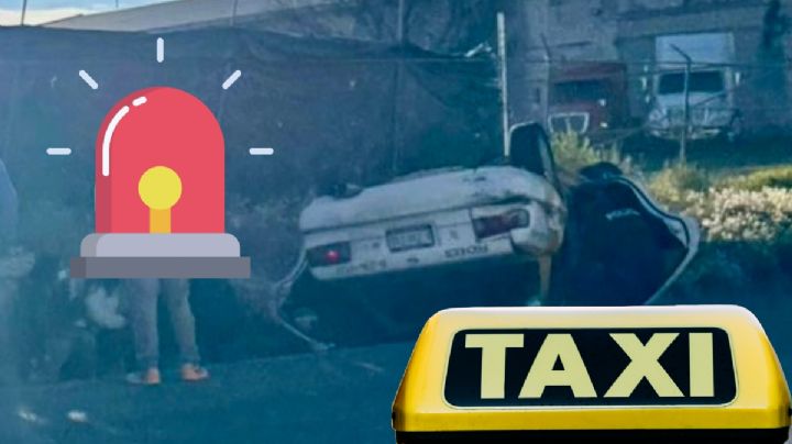 Accidente en la Pachuca-Tulancingo: Vuelca taxi a la altura de Paseos de las Reinas