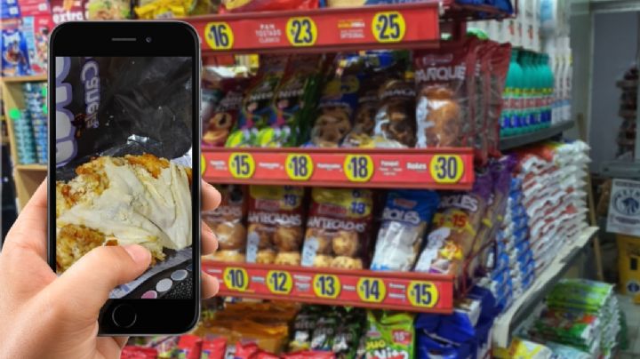 Pachuqueña encuentra un pedazo de látex en sus roles Bimbo que comía