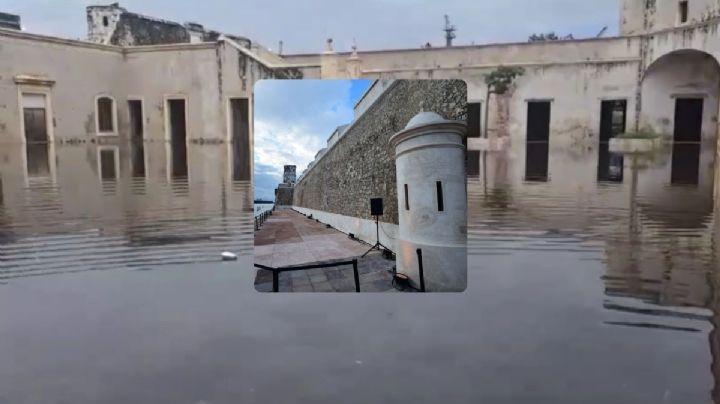 Así se inundó la fortaleza de San Juan de Ulúa por lluvias en Veracruz