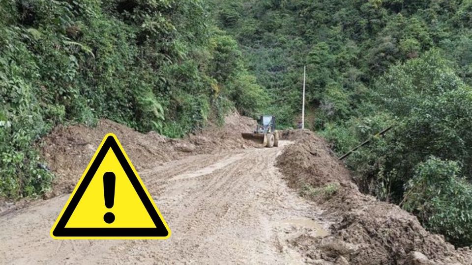 Ya hay paso en carretera de Zongolica bloqueado por derrumbe tras lluvias