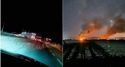 Bloquean carretera con camiones incendiados en Angostura, Sinaloa