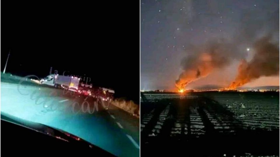 Bloquean carretera con camiones incendiados en Angostura, Sinaloa