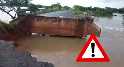 Sin paso en carretera Santiago Tuxtla - Isla; colapsa puente tras fuertes lluvias