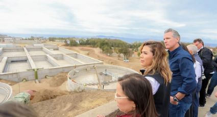 Supervisan Marina del Pilar y Gavin Newsom avance en planta tratadora de agua en San Antonio de los Buenos