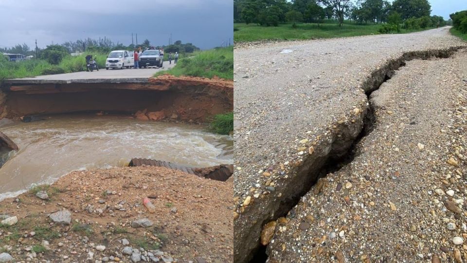 Coatzacoalcos, Acayucan y Nanchital con grandes socavones tras intensas lluvias