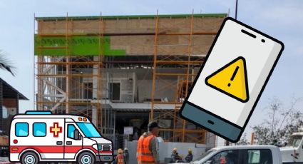 Cae trabajador de lo alto de construcción en Zona Plateada; fue trasladado al hospital